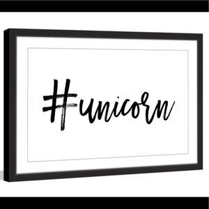 Marmont Hill “#UNICORN” Framed Painting Print NWOT